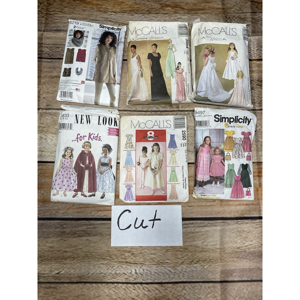 Formal Dress Patterns Vint. Lot Of 10 Adult & Children's Size Girls 3- Womens 24 - Picture 5 of 6